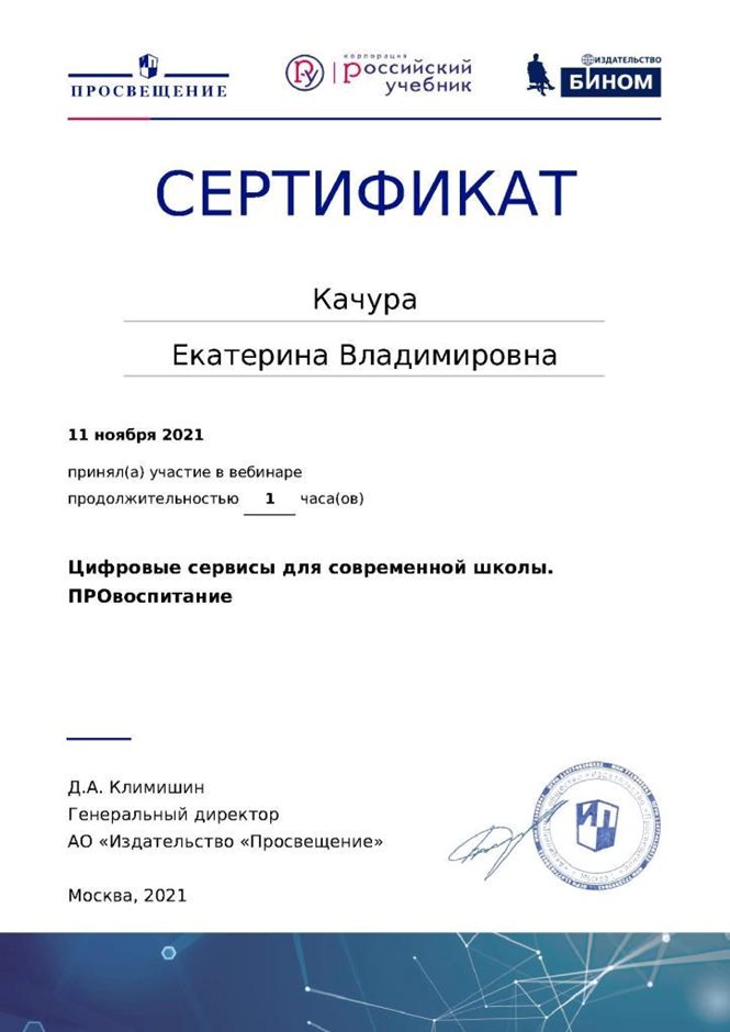 2021-2022 Качура Е.В. (Сертификат вебинар ПРОвоспитание)